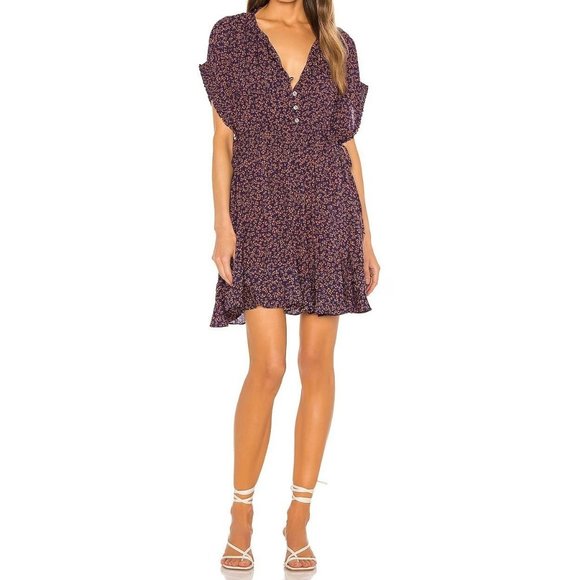 Free People One Fine Day Mini Dress Blue Combo - Picture 8 of 8